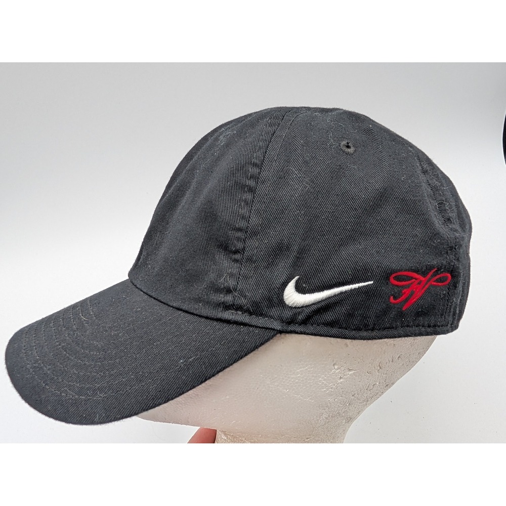 Nike Heritage 86 Black Cotton Adjustable Hat Swoosh Logo 102699-010 One Size
